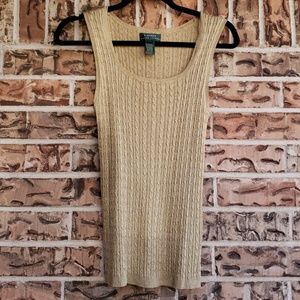Lauren Ralph Lauren Gold Tank Shell Top Medium
